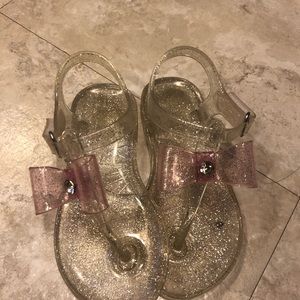 Carters glitter sandals with pink bow
